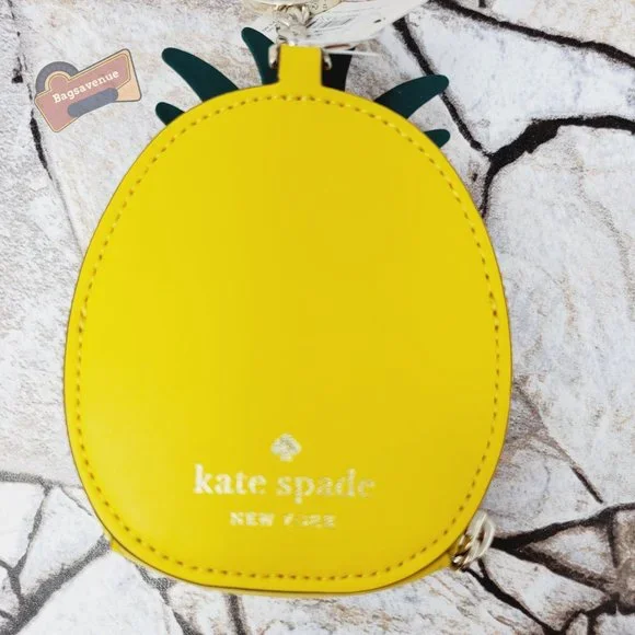 #bagsavenue pineapple bucket crossbody yellow novelty with coin purse Kate spade